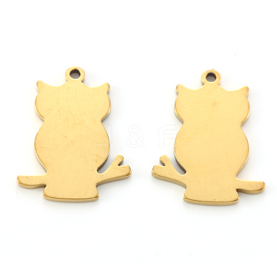 PVD Vacuum Plating 201 Stainless Steel Pendants STAS-N092-35B-G-1