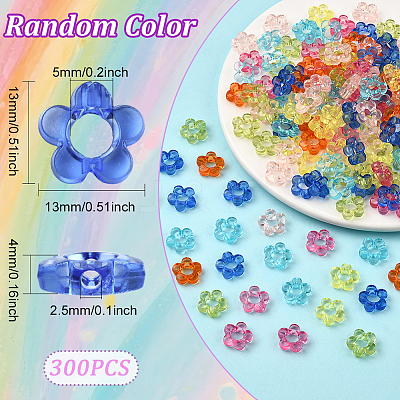 300Pcs Transparent Acrylic Bead Frame MACR-SP0002-03-1