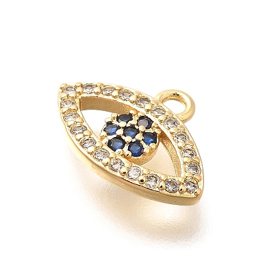 Brass Micro Pave Cubic Zirconia Charms KK-G519-09G-02-1