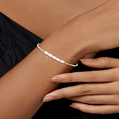 1Pc Brass Braided Bead Bracelets BJEW-LP0004-44-1
