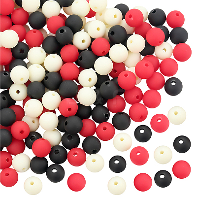 Rubberized Style Imitated Silicone Acrylic Beads MACR-PA0001-06C-05-1