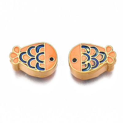 Rack Plating Alloy Enamel Beads ENAM-N056-037C-1