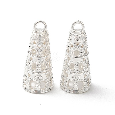 Rack Plating Cone Brass Pendants KK-F873-16S-1