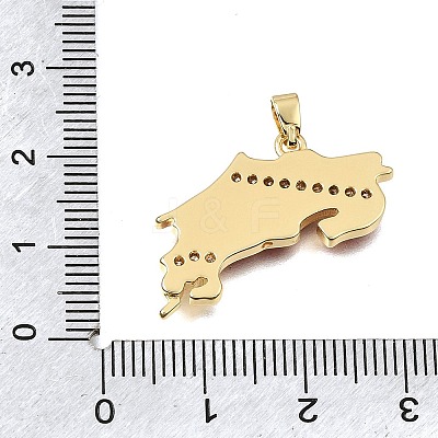 Brass Micro Pave Clear Cubic Zirconia Pendants KK-C263-31C-G-1
