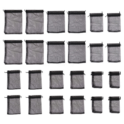 60Pcs 6 Styles Organza Bags Jewellery Storage Pouches Wedding Favour Party Mesh Drawstring Gift OP-TA0001-06-1