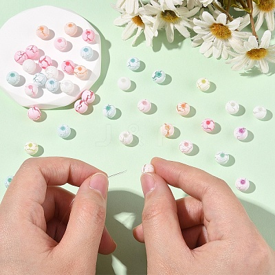 Spray Painted Acrylic Beads OACR-YW0002-49A-1