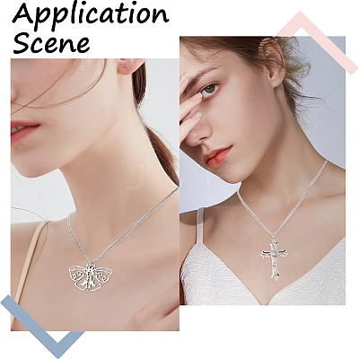 20Pcs Women's 304 Stainless Steel Curb Chain Necklaces Set STAS-SC0008-07-1