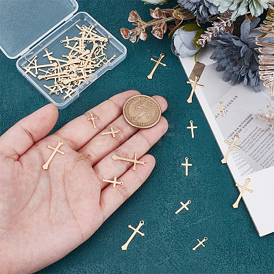 60Pcs 3 Styles Brass Pendants KK-HY0003-88G-1