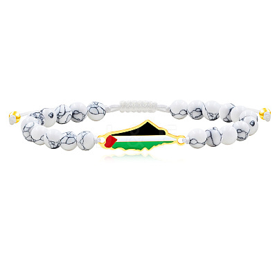 Palestine Map 304 Stainless Steel Enamel Link Bracelets FS-WGEA228-14-1