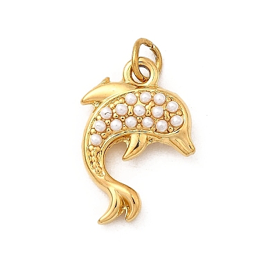 304 Stainless Steel ABS Imitation Pearl Pendants STAS-B097-07G-03-1