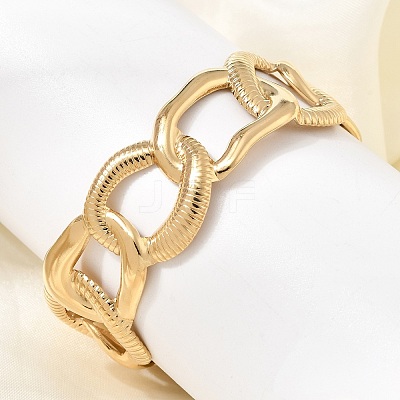 Boho 304 Stainless Steel Twisted Link Cuff Bangles SA-CBA1E89-01D-G-1