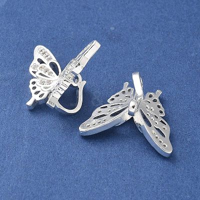 Brass Micro Pave Clear Cubic Zirconia Pendants KK-A236-11S-1