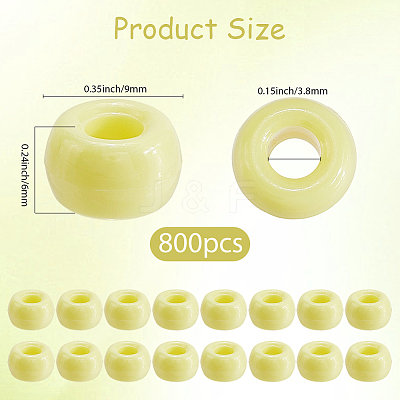 800Pcs Opaque Plastic Beads KY-SP0001-47E-1