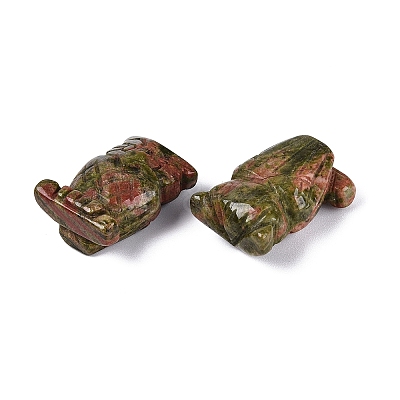 Natural Unakite Owl Figurine DJEW-N005-05C-1