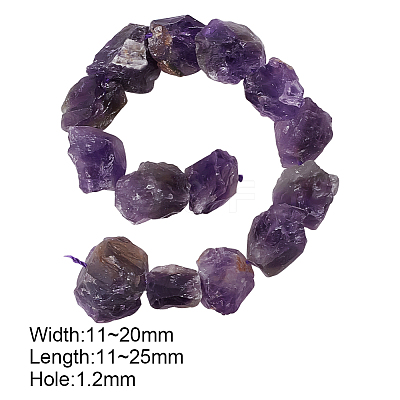 Rough Raw Natural Amethyst Beads Strands G-OC0003-75-1