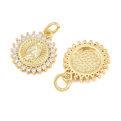 Religion Brass Micro Pave Clear Cubic Zirconia Pendants CU-CBA9482-01G-11-1