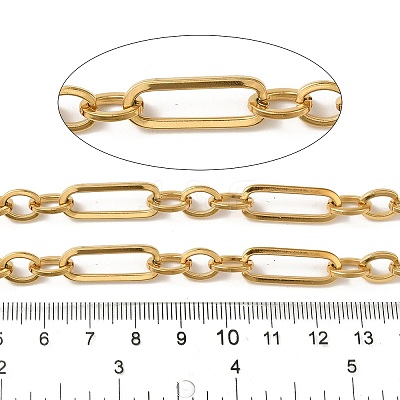 Ion Plating(IP) 304 Stainless Steel Rectangle Link Chains CHS-Q006-19G-1