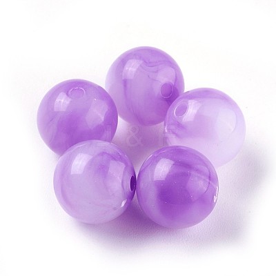 Acrylic Imitation Jade Beads MACR-E025-25F-8mm-1