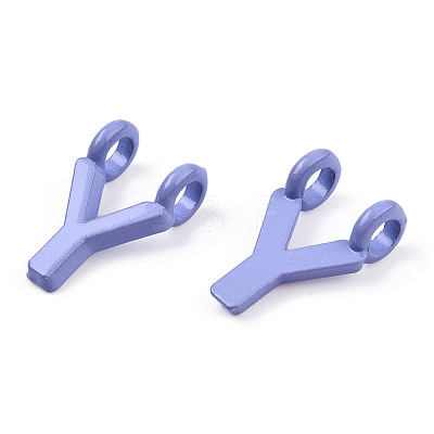 Rack Plating Spray Painted Alloy 2-Loop Link Pendants PALLOY-N176-01Y-1