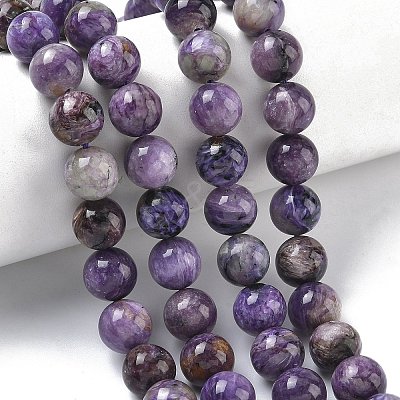 Natural Charoite Beads Strands G-C270-O02-10-1