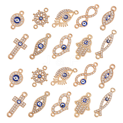 50Pcs 10 Style Alloy Links PALLOY-CJ0001-166-1