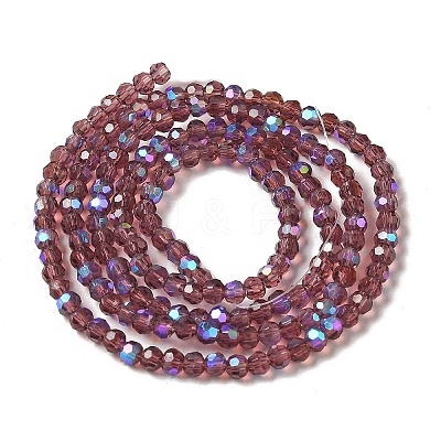 Electroplate Transparent Glass Beads Strands EGLA-A035-T3mm-L13-1