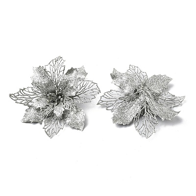 Plastic Glitter Artificial Flower HJEW-R124-01-1