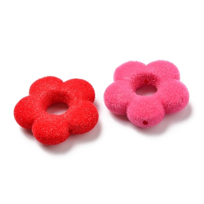 Flocky Acrylic Bead Frames X-OACR-E020-11-1