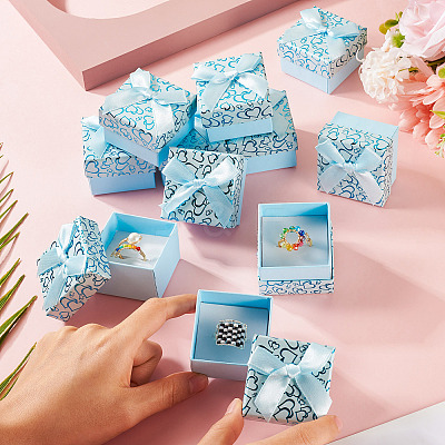 Bowknot Cardboard Paper Ring Gift Storage Boxes CON-TAC0001-16E-1