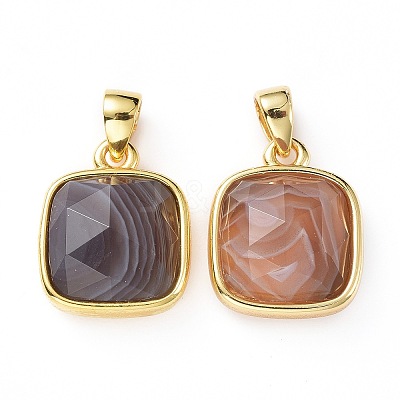 Natural Botswana Agate Charms G-L553-58A-G-1