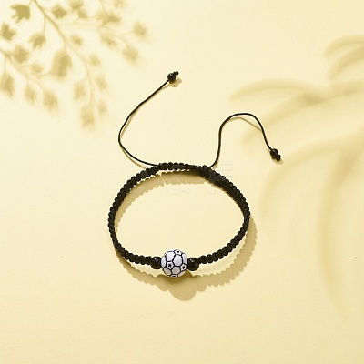 Acrylic Braided Bead Bracelet BJEW-JB08552-04-1