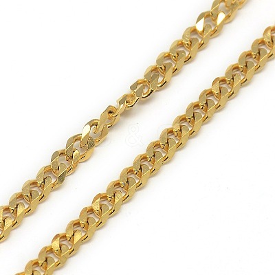 Trendy Men's 201 Stainless Steel Curb Chain Necklaces X-NJEW-L043A-42G-1