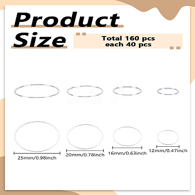 160Pcs 4 Colors Brass Linking Rings KK-LP0001-81S-1
