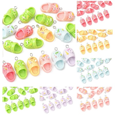 20Pcs Opaque Resin Pendants RESI-YW0005-49-1