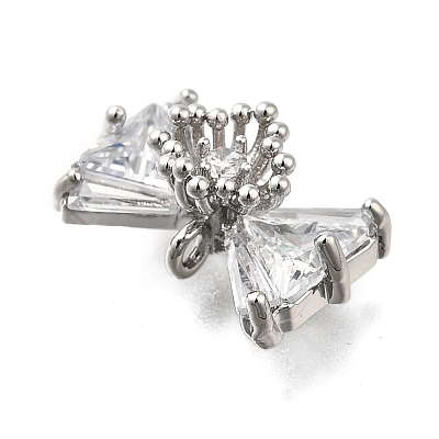 Brass Pave Cubic Zirconia Charms KK-Q048-13P-1