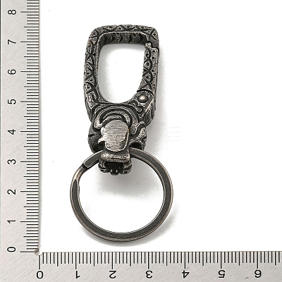 Tibetan Style 316 Surgical Stainless Steel Fittings with 304 Stainless Steel Key Ring FIND-Q101-07AS-02-1