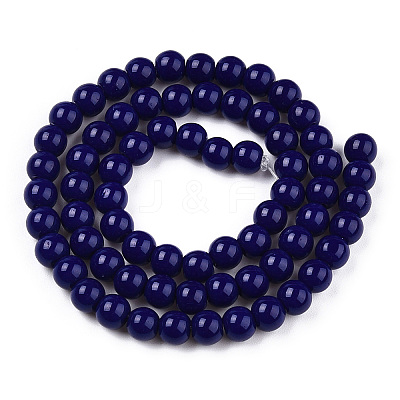 Opaque Solid Color Glass Beads Strands X-GLAA-T032-P6mm-03-1