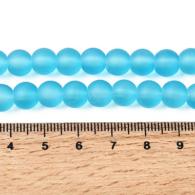 Baking Paint Transparent Glass Bead Strands GLAA-S031-8mm-37-1
