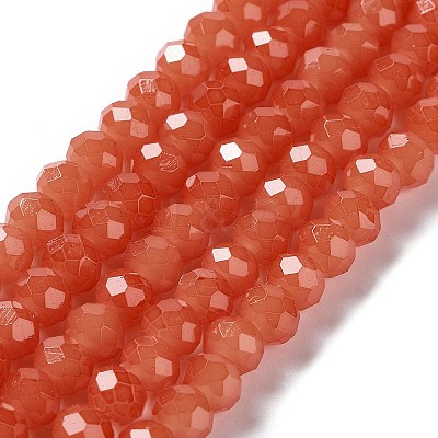 Baking Paint Imitation Jade Glass Bead Strands LS-DGLA-A034-J6MM-A12-1