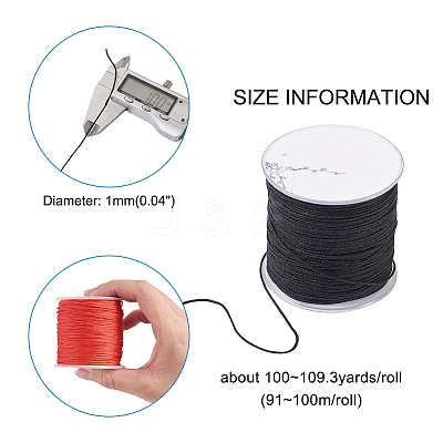 5 Rolls 5 Colors Nylon Braided Cord NWIR-YS0001-01A-1