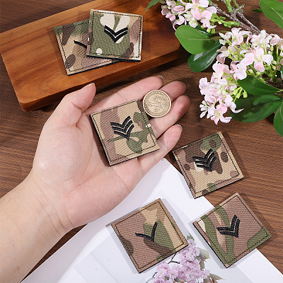 6Pcs 3 Styles Polyester Epaulette Camouflage PATC-FH0001-27A-1