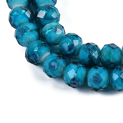 Handmade Gold Sand Lampwork Beads Strands LAMP-R141-10mm-26-1