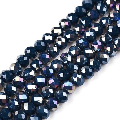 Electroplate Glass Beads Strands EGLA-A04-P6mm-B16-1