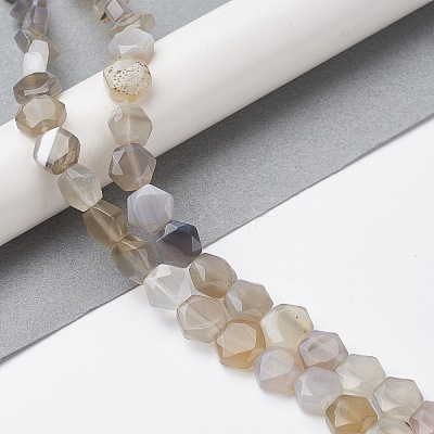Natural Grey Agate Beads Strands G-K359-C11-01-1