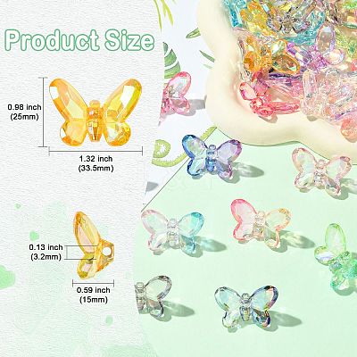 36Pcs 12 Styles Electroplate Transparent Acrylic Beads PACR-CJ0001-42-1