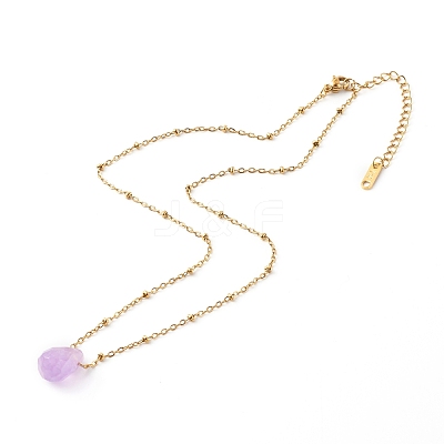 Natural Quartz Pendant Necklaces NJEW-JN03472-1