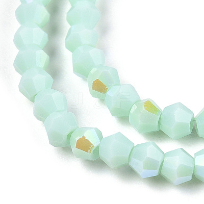 Opaque Solid Color Electroplate Glass Beads Strands X-EGLA-A039-P2mm-L20-1