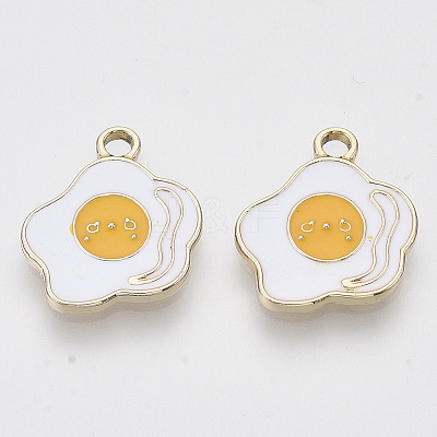 Light Gold Plated Alloy Pendants X-ENAM-T009-29-1