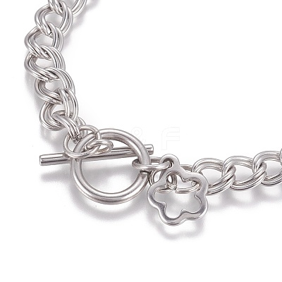 Tarnish Resistant 304 Stainless Steel Curb Chain Bracelets BJEW-I274-11S-1