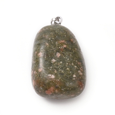 Natural Unakite Pendants G-K302-B01-1